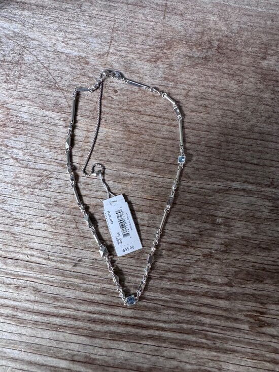Kendra Scott Jewelry - Kendra Scott Rhett Necklace Womens Silver Rhodium Blue Crystal Pendant NWT